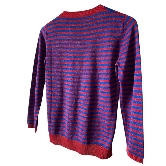 Weekend Max Mara Striped Shimmer Crewneck Sweater Small/Medium Lightweight - Picture 9 of 16